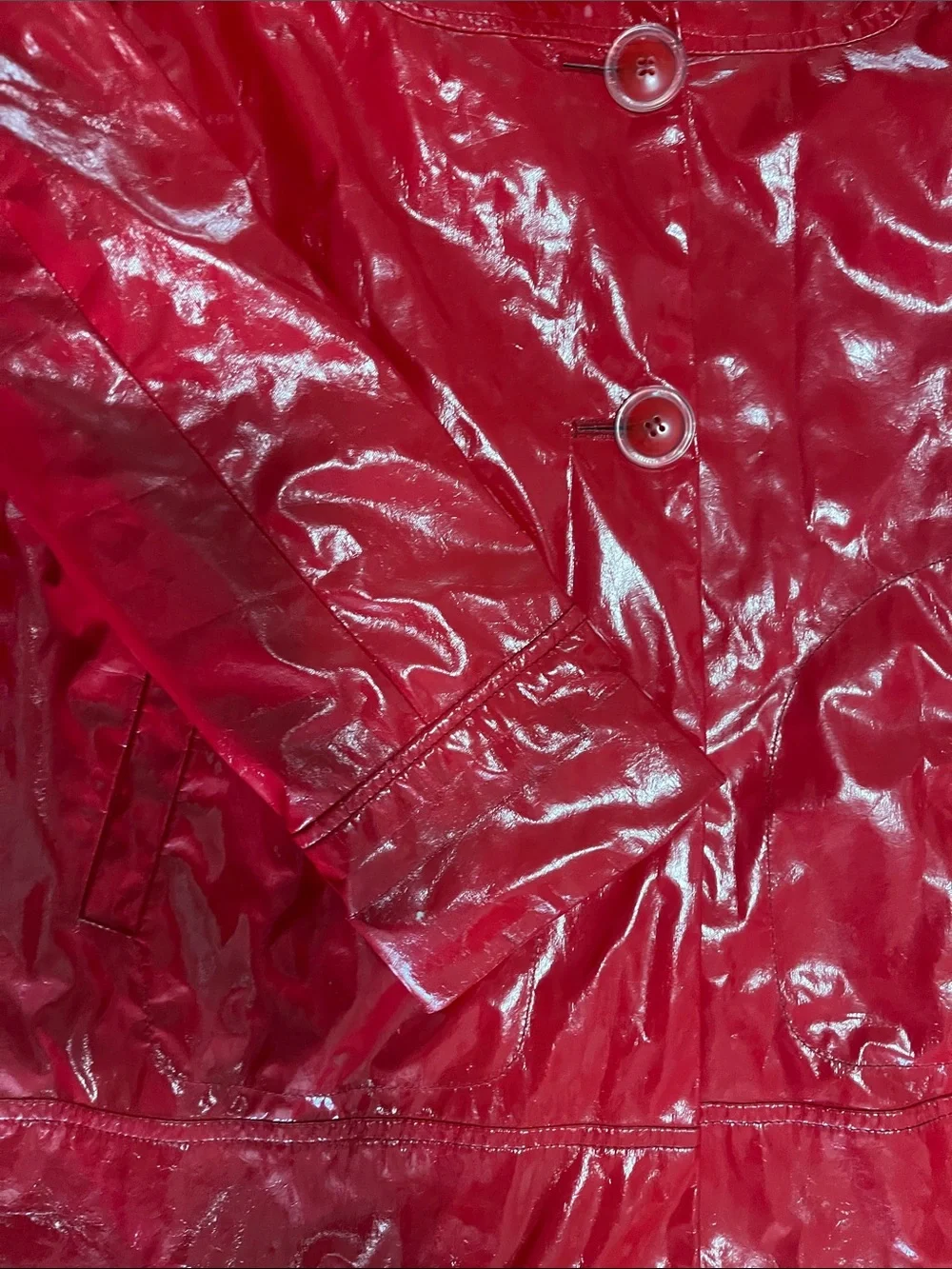 Alessandro Dell'Acqua Red Patent Trench Coat